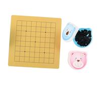 Kisangel 2 Sets Miniature Go Game for Bear Shaped Chess Bowls and Double Sided Line Boards Portable Educational Enhancing Logic and Strategic Thinking Skills