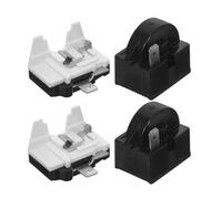 Kisangel 2 Sets Ptc Starter Relay and Overload Protector Bundle for Refrigerator Freezer Compressor Thermal Overheat Safety Relay with Hard Start Kit for Mini Fridge Stable Cooling and