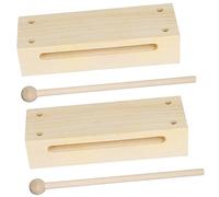 Kisangel 2 Sets Wooden with Mallets Beech Percussion Instruments for Music Class and Band Performances Versatile Tone Wood Block Kit for Classroom and Stage Use