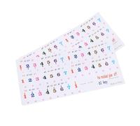 Kisangel 2 Sheets Keyboard Stickers Piano Learning Tool Adhesive Sticker Will Not Cause Damage to Piano Colourful Introductory Music Instrument Supplies