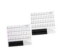 Kisangel 2 Sheets of Piano Keyboard Stickers Suitable for Piano and Electronic Organ with Adhesive Black Notes, Easy to Stick and Remove, Anti-sweat Material for Beginners Learning