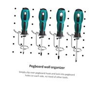 Kisangel 20 Pcs Metal Dual-Ring Accessory Pegboard Holders for Multi-Tool Storage Iron Screwdriver Organizer Hooks Wall-Mounted Garage and Workbench Tool Rack