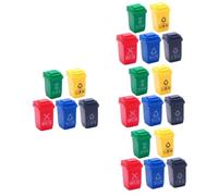 Kisangel 20 Pcs Mini Trash Can Models Set for Dollhouse and Sand Table Layout Decor Realistic Simulation Garbage Bin Accessories Creative Playhouse Companion and Photo Props