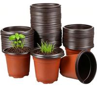 Kisangel 200 Pcs Plastic Flower Pot, Lightweight Plant Pots for Seed Seedling Nursery, Reusable Garden Planter Containers Pack for Vegetables Herbs Cuttings Succulent Indoor Outdoor