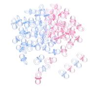 Kisangel 200PCS Mini Acrylic Pacifier Charms for Shower Confetti Table Scatter Transparent Decorations for Gender Reveal Party Favors DIY Craft Beads for Nursery Garland and Jewelry Making