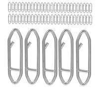 Kisangel 200pcs Stainless Steel Fishing Lure Clips High Strength Snap Swivel Connectors for Saltwater Freshwater Crankbait Popper Lures Durable Twist