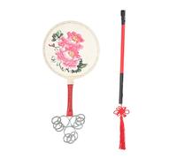 Kisangel 20cm Sheepskin Small Hand Drum Round Stick and Bag, Portable Performance Percussion Instrument for Traditional Dance and Esoteric Buddhism