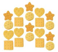 Kisangel 20pcs Artificial Biscuits Simulation Cookies with Real Touch Feeling and Creative Plastic Resin Material for Shop Display and Kindergarten Children's Cognitive Models Style