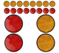 Kisangel 20pcs Bike Reflectors Round and Stickers for Bicycle Car Truck High Visibility Markers for Driveway Gate Post