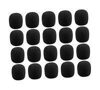 Kisangel 20pcs Black Mic Sponge Covers for Lapel Microphone, 20x15x5mm Protective Mic Windshield, Noise-reducing Microphone Covers for Recording and Broadcasting