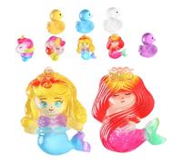 Kisangel 20pcs Colorful Duckling Diy Decoration Accessories Cute Mermaid and Duck Figurines for Aquarium Micro Landscape Party Favors