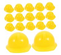Kisangel 20pcs Miniature Construction Helmet Yellow Small Safety Hard Hats for Dollhouse Decor Pet Costume Cake Toppers Portable Creative Builder Accessory