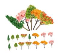 Kisangel 20PCS Miniature Fake Trees Model for Dollhouses and Train Scenery Durable Plastic Small Trees for DIY Micro Landscape Fairy Garden Office Decor and Architectural Models