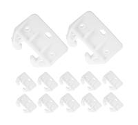 Kisangel 20pcs Plastic Drawer Slide Brackets Rear Mount Replacement Hooks for Kitchen and Dresser White Track Repair Parts for Multiple Systems