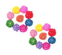 Kisangel 20Pcs Rattan Balls Hamster Chewing Companion for Small Pets Like Guinea Pigs Rabbits Squirrels Natural Bite to Grind Teeth Digestion and Reduce Loneliness