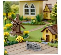 Kisangel 20pcs Resin Miniature Stone Steps for Dollhouse and Fairy Garden Realistic Micro Staircase Decoration with Curved and Straight Designs Tiny Stair Ornament for Mini Garden and