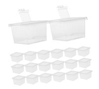 Kisangel 20pcs Transparent Insect Feeding Boxes Portable Spider Terrariums for Observation and Breeding Clear Vertical Insect Enclosures for Outdoor Adventures and Reptile Fans