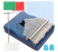 Kisangel 21 Keys Portable Thumb Piano Musical Instrument with Ergonomic Design and Fast Conduction, Blue Plastic Kalimba Finger Piano for Boys and Girls and Beginners, Handheld Folk