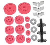 Kisangel 21pcs Drum Set Eva Cotton Pads Kit Non-slip Cymbal Clutch Gasket Accessories Red Drum Kit Replacement Parts for