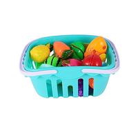 Kisangel 21pcs Kitchen Cutting Set for Pretend Play Fruits Vegetables with Basket Educational Role Play for Boys Random Colors Safe Material Random Color