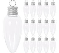 Kisangel 24Pcs Christmas Fillable Light Bulb Clear Ball Ornaments Transparent Candy Box Xmas Tree Baubles Hanging Decor for DIY Crafts Xmas Holiday Wedding Supplies