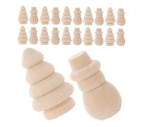 Kisangel 24pcs DIY Unfinished Wooden Christmas Tree and Snowman Figures for Creative Painting Craft Projects Sturdy Reusable Peg Dolls for Festive Holiday Decor and Family Bonding