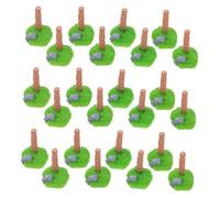 Kisangel 24pcs Micro Landscape Accessories Mini Wooden Pile Miniature Farm Ornaments DIY Farm Wood Piles Animal Barrier Fence Props Miniature Decoration Garden Stake Plastic