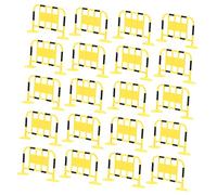Kisangel 24Pcs Traffic Barricade with Iron Barriers Realistic Roadblock Signs for Early Learning and Educational Play for Model Train and Sand Table Layouts