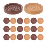 Kisangel 24pcs Wood Checkers Pieces Only - 1.2 Inch Thread Carved Round Wooden Game Pieces for Replacement - Chess Supplies for Family Gatherings Learning Sessions