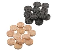 Kisangel 24pcs Wooden Chess and Checkers Pieces Spiral-engraved Game Tokens for International Draughts and Backgammon Elegant Round Wooden Board Game Accessories for Adults and Collectors