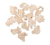 Kisangel 25pcs DIY Wooden Vehicle Cutouts Unfinished Helicopter Car Excavator UFO Shapes for Painting and Crafting Safe Non Toxic Wood Decor for Interactive Parent Activities and Home