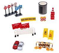 Kisangel 27pcs Miniature Traffic Road Signs Set for Sand Table Decor School Teaching Aids Vivid Mini Indicators for Dollhouse Scenes and Photography Props