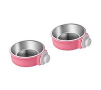 Kisangel 2pcs 2 1 1 Stainless Steel Pet Hanging Cage Dog Bowl Durable Dog Food Water Bowl for Dry Kibble Wet Food