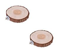 Kisangel 2pcs 8-10cm Round Natural Wooden for Parrots Small Pets Branch Perches Stand Rack for Bird Cage