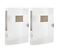 Kisangel 2pcs A4 Pvc File Box White for Organising Documents