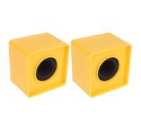 Kisangel 2pcs Abs Microphone Station Logo Flags Yellow Square Mic Logo Flags for Interview and Broadcast for Media and Conference Use