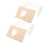 Kisangel 2pcs Acrylic Sand Bath Box Small Pet Accessory Wear-resistant Hamster Bathroom 15.5x10x7cm Suitable for Dwarf Hamsters and Chinchillas
