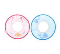 Kisangel 2pcs Adjustable Bathing Hat with Ear Protection Soft Elastic Circle Shampoo Cap for Shower and Haircut Pink and Blue
