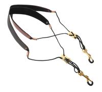 Kisangel 2pcs Adjustable Saxophone Neck Strap with Hook Comfortable Buckle Fit for Tenor Alto Soprano Sax in Black and Brown for Professional Musicians