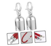 Kisangel 2pcs Aluminum Alloy Rope End Stoppers with Snap Hooks Rust-resistant Cord Lock Fasteners for Decking Hospitality and Guardrail Decoration Easy Installation