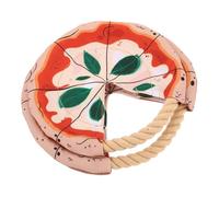 Kisangel 2pcs Bite-resistant Dog Flying Disc with Vibrant Pizza Design Cotton Rope Flyer for Puppy Play and Outdoor Fetch Training for Interactive Tossing and Exercise