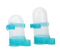 Kisangel 2pcs Blue Plastic Pet Drinking Bowls for Canaries and Yellow Birds, Safe Design That Will Not Hurt Pet's Mouth, for Cage Use, Labour-saving Automatic Water Feeder Random Color