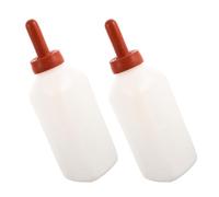 Kisangel 2pcs Calf Feeding Bottle with Soft Nipple Durable Rubber Milk Feeder for Newborn Goats and Lambs Vertical Design for Easy Cleaning and Storage for Farm Management