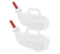 Kisangel 2pcs Calf Feeding Bottles Horizontal with Silicone Nipples for Lambs Goats Cows Farm Livestock Nursing Reusable Milk Feeders Portable Safe Design