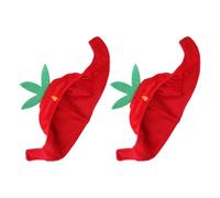 Kisangel 2pcs Cat Strawberry Hat for Pets, Soft Plush Novelty Strawberry Cap for Cats and Dogs, Cute Pet Headwear for Photoshoots and Parties, Comfortable Kitten and Puppy Costume Accessory
