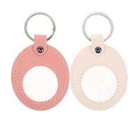 Kisangel 2pcs Coin Holder Keychain with Clear Window: 34mm Sobriety Coin Cover for AA Recovery Chips - Challenge Token Organizer Keyring, PU Leather Case for Sobriety Gifts Tokens