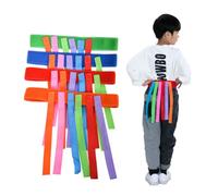 Kisangel 2pcs Colorful Pull Tails with Detachable Tails Green Strap Outdoor Educational Training Game for Hand-eye Coordination and Social Development in Kindergarten