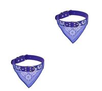 Kisangel 2pcs Dog Drool Bid Cat Drool Bid Adjustable Pet Bibs Collar Soft Triangle Saliva Towel for Feeding
