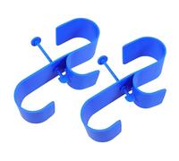 Kisangel 2pcs Double Fence Hooks Pool Pole Hanger Plastic Clothes Rack Tool Holder for Telescoping Leaf Rake Net Brush Skimmer Vacuum Hose Garden