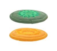 Kisangel 2pcs Embroidered Sound Bowl Cushions Small 10cm Green and Orange Pads for Buddhist Singing Bowls Religious Mat Prop for Meditation and Yoga Decor